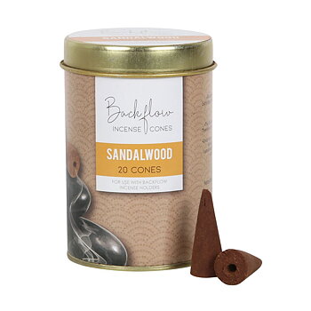 Backflow Jumbo Rökelsekoner i Burk - Sandalwood 