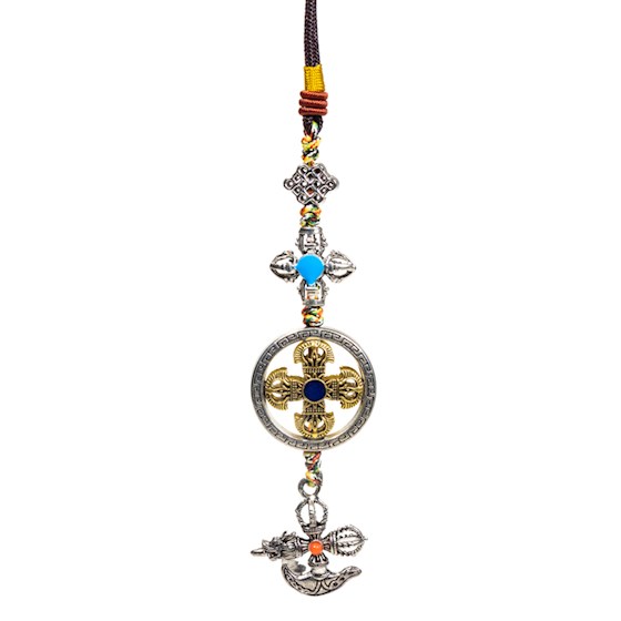 Protective pendant double dorje with kartika