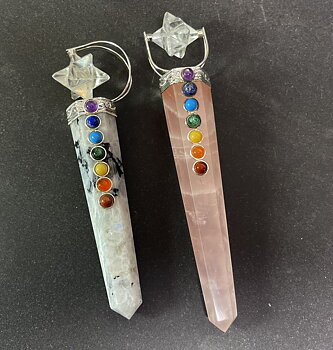 Healing Stav med Merkaba och Chakra stenar