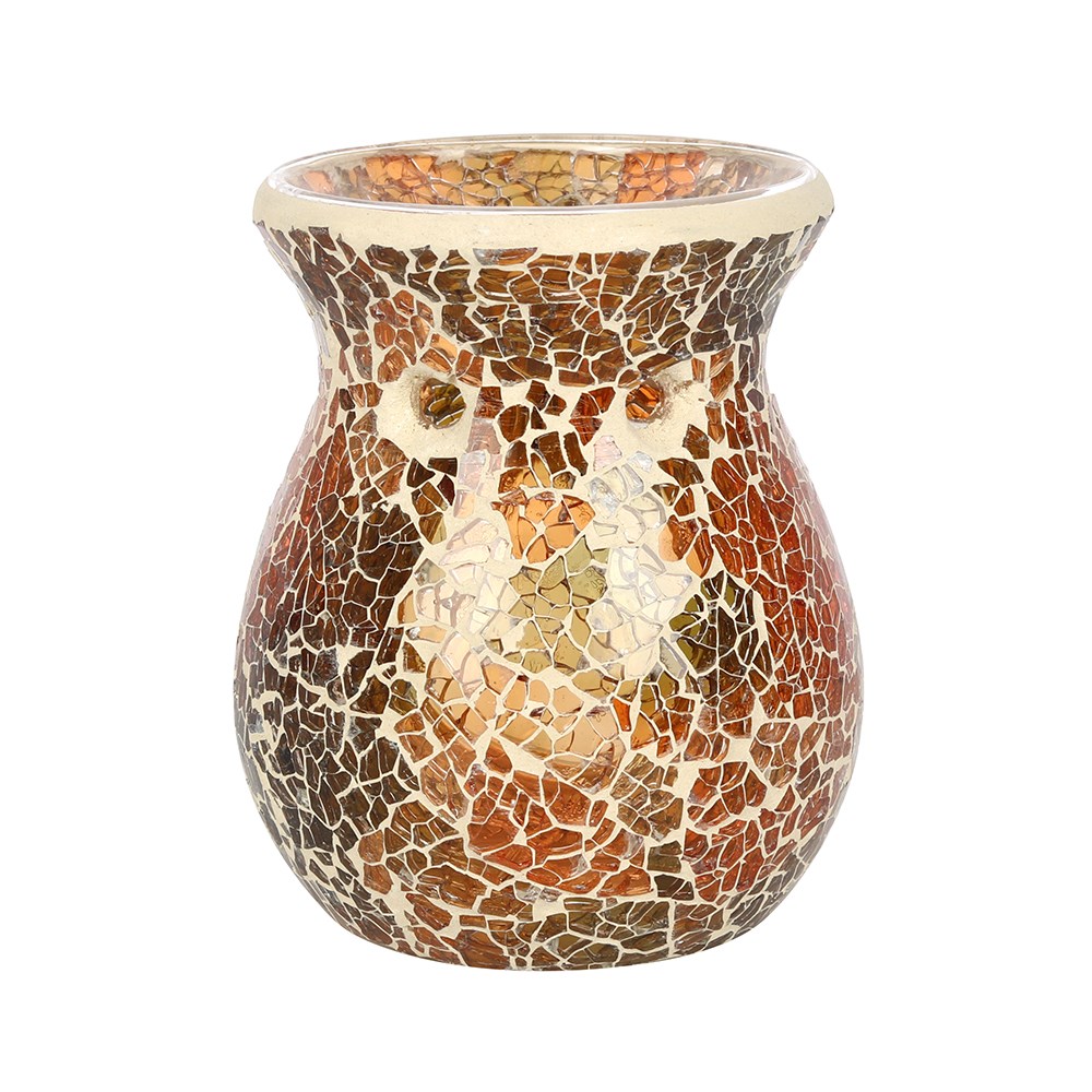 brun mosaik aromalampa med spegeleffekt 
