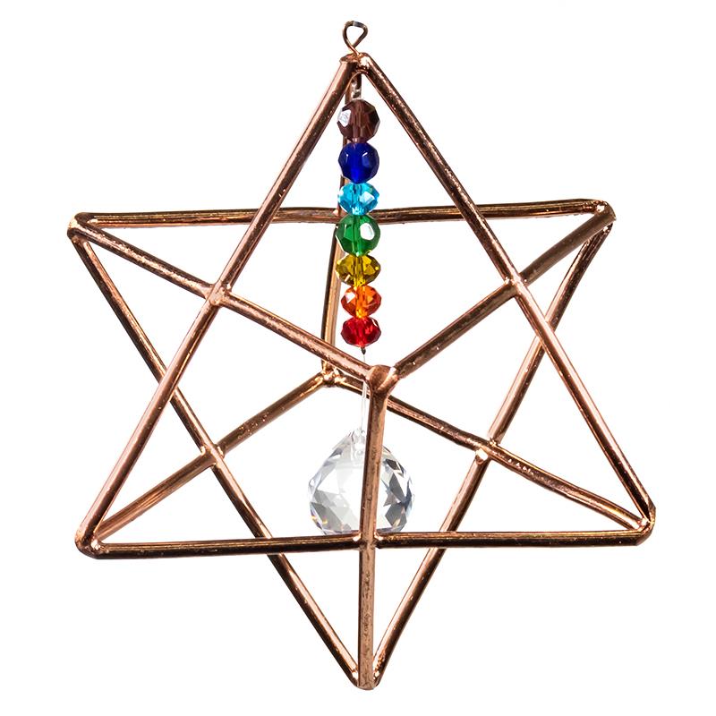 Fönsterhänge Merkaba med chakra kristaller