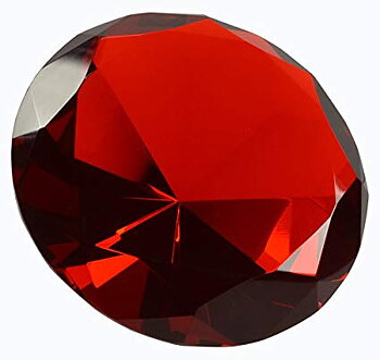 Stor Röd Glas Diamant -  10cm