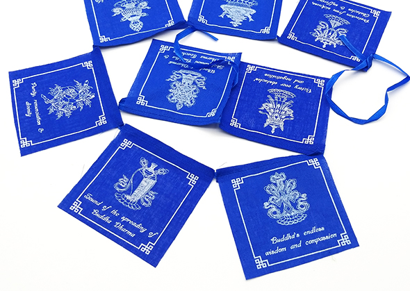 Tibetanska böneflaggor - Tibetan Eight Auspicious Prayer Flags  - 4