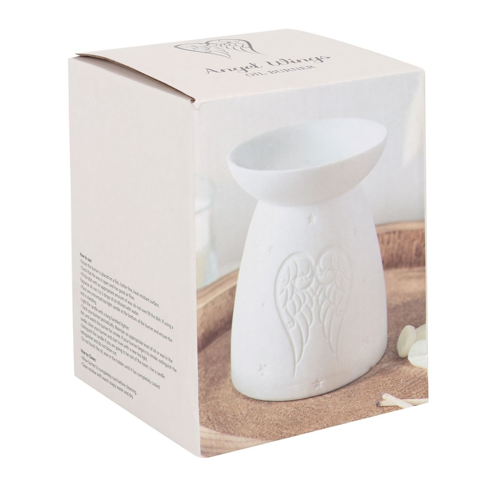  Aromalampa/Oil Burner - Vit Keramisk Ängel Vingar Oljebrännare  - 3
