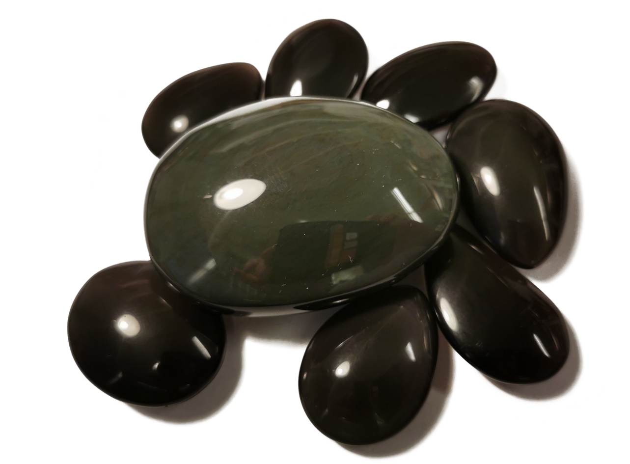 Regnbågsobsidian - Slipad Oval form