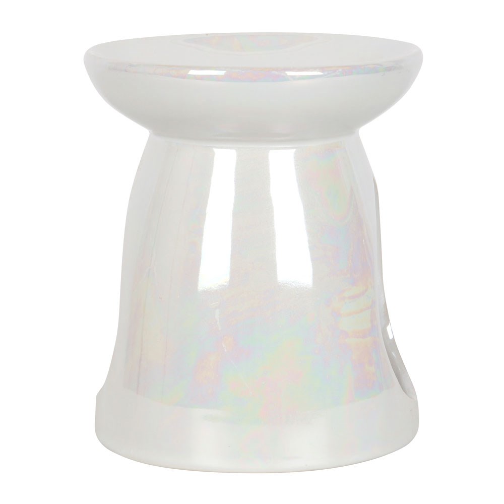 Aromafume Aromalampa/Oil Burner - Vit iriserande finish Oljebrännare  - 2