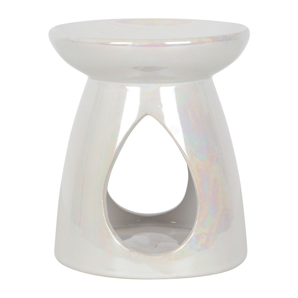 Aromafume Aromalampa/Oil Burner - Vit iriserande finish Oljebrännare 