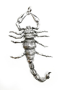 Skorpion  Hänge i  Silver  (Rörliga delar) - 82mm