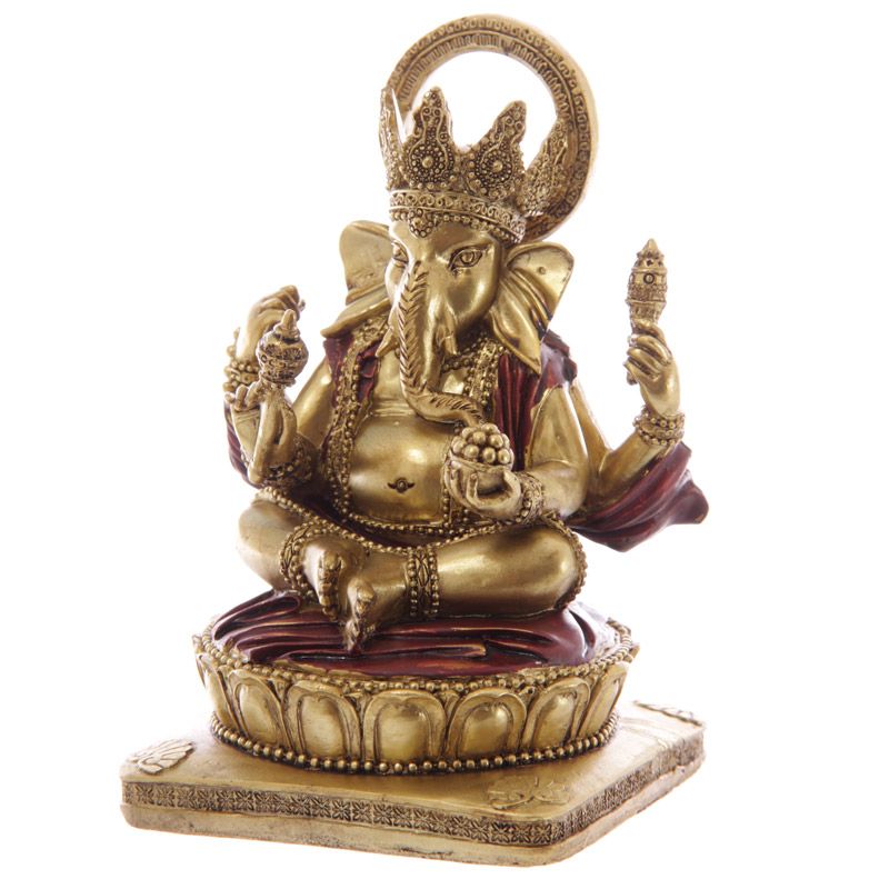 guld röd Ganesha staty