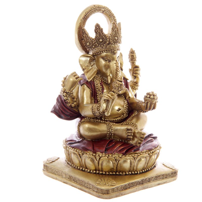guld röd Ganesha staty