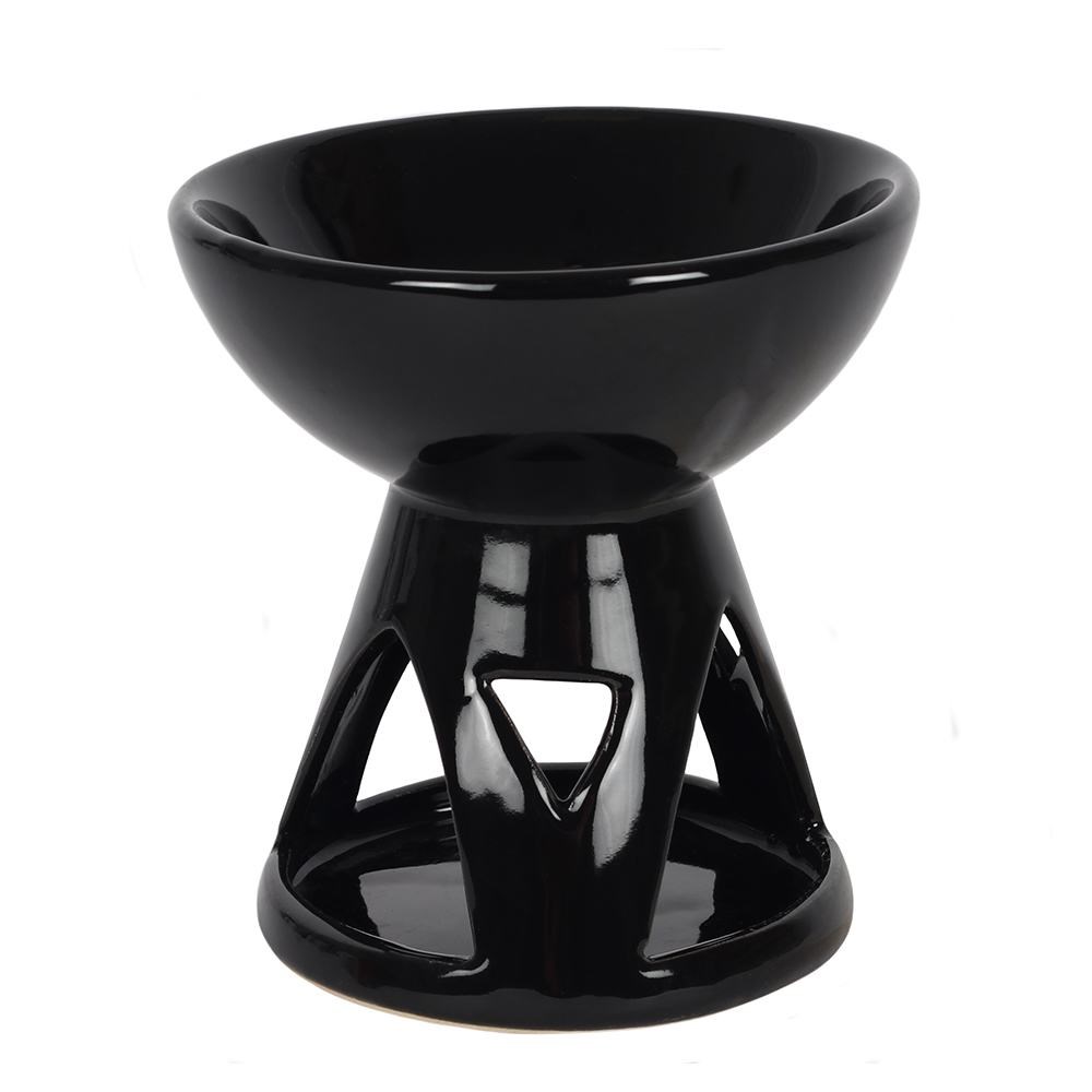  Aromalampa / Oil Burner - Svart med Djup Skål 