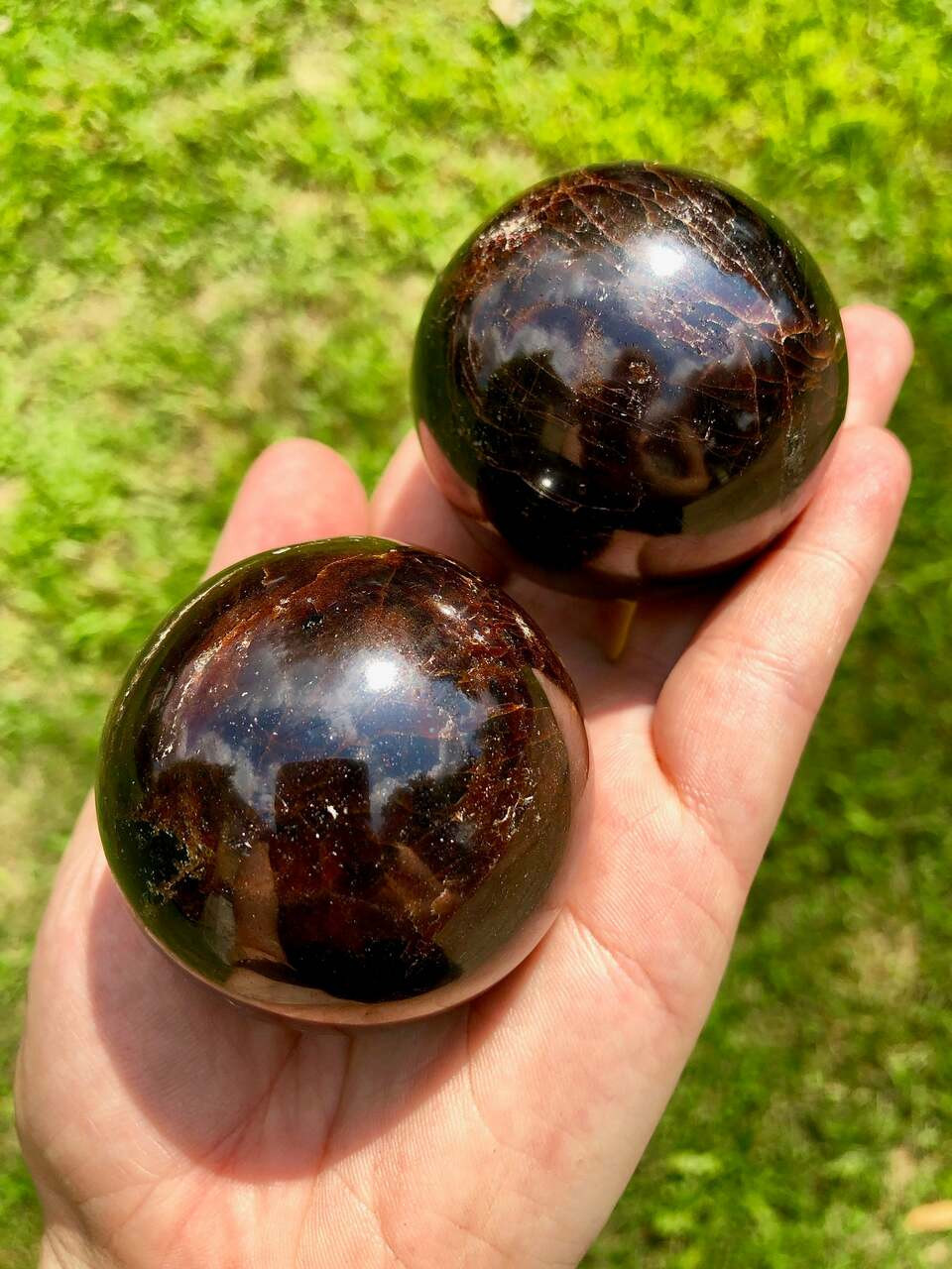 Röd Granat Klot  - 58mm
