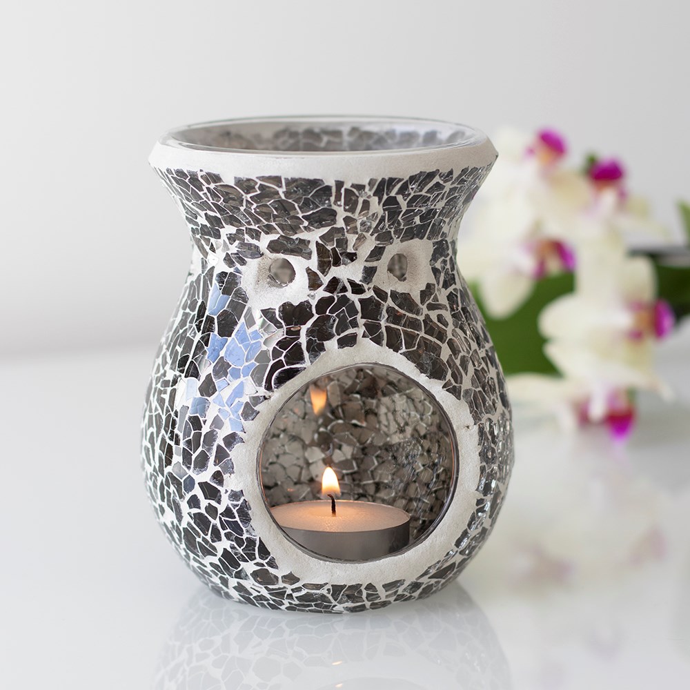 Svart/Grå Mosaik  spegeleffekt Aromalampa - 2