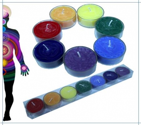 chakra värmeljus 7 stycken
