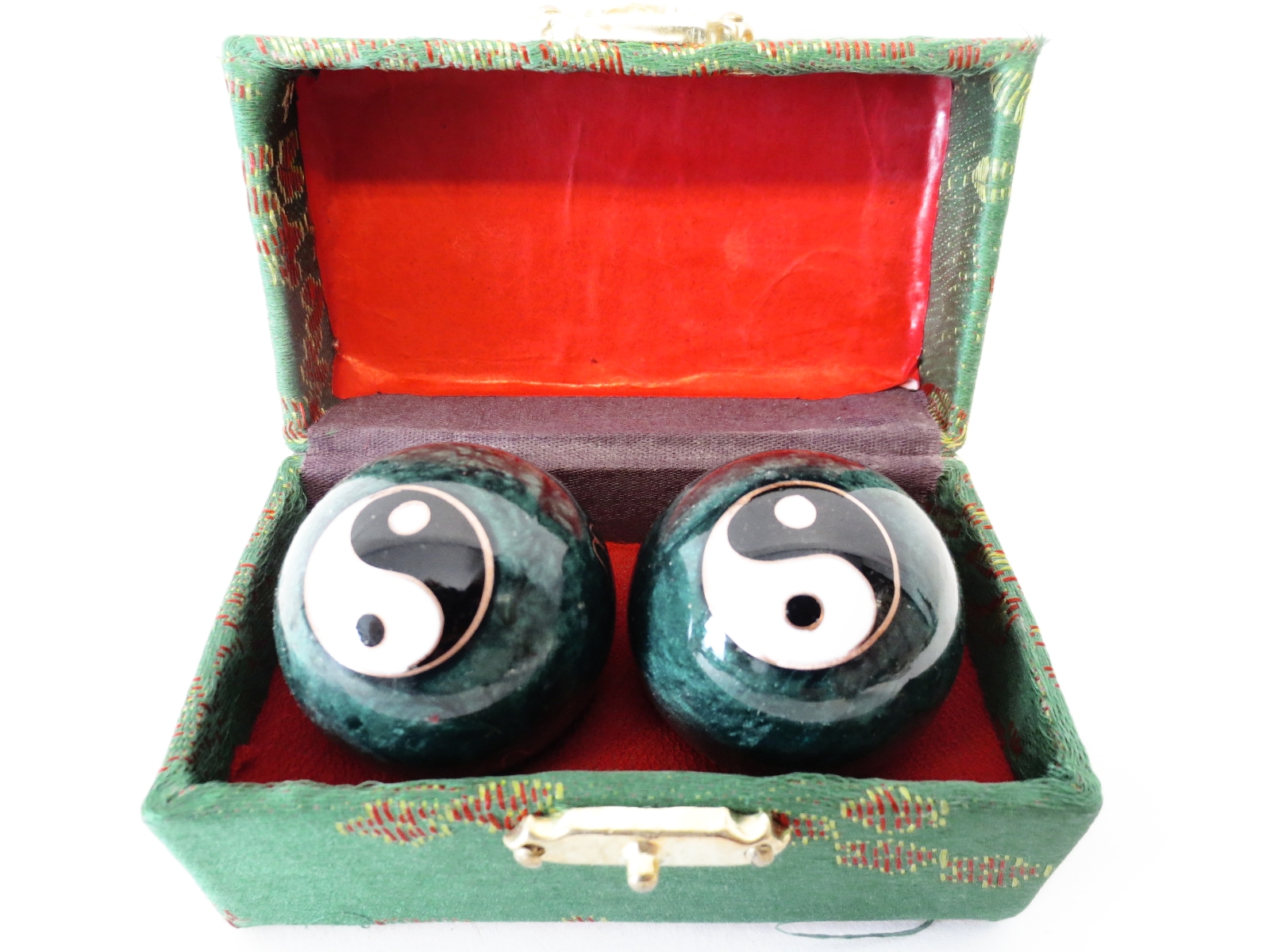  Kinesiska Hälsokulor - Stor Yin yang Grön - 42mm