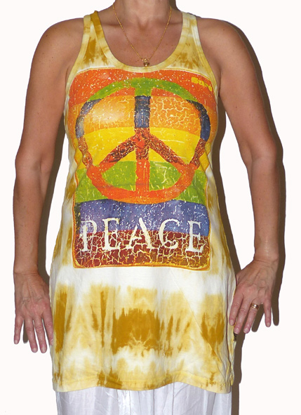 Långt Linne - Peace - Gul (fredsmärke)