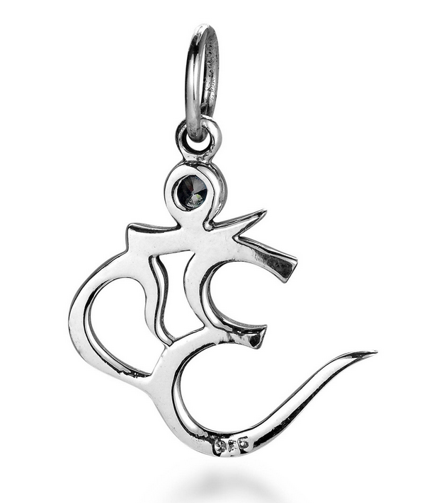 Aum Hänge i Silver med Zirkonkristall - 25mm - 2