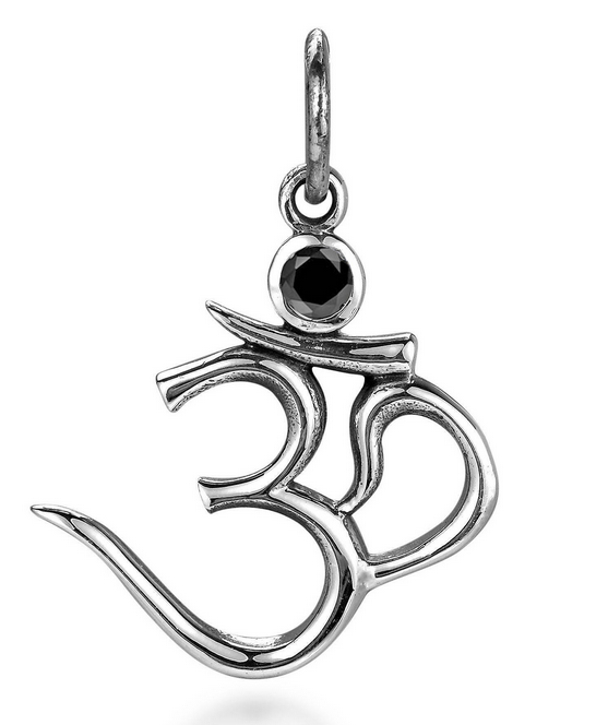 Aum Hänge i Silver med Zirkonkristall - 25mm