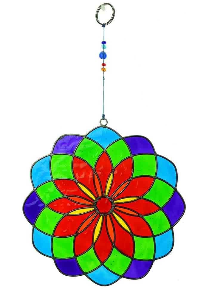 Grön/Röd mix Mandala  Solfångare -  25cm