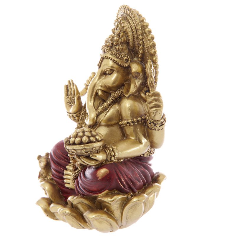 guld och röd ganesha staty