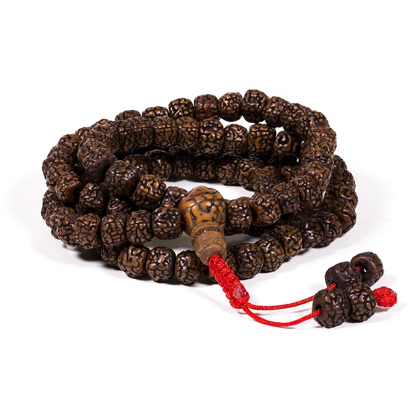 Polerade Rudraksha Frö Mala - 8mm 