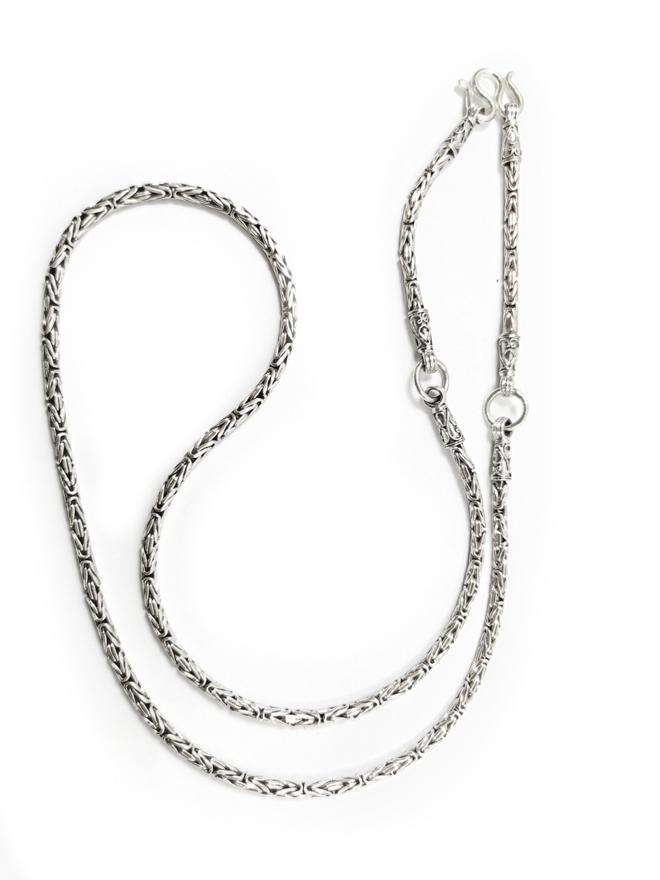 Antik Stil Byzantine Kedja i Sterling Silver  -3mm - Dubbellänk - 66cm