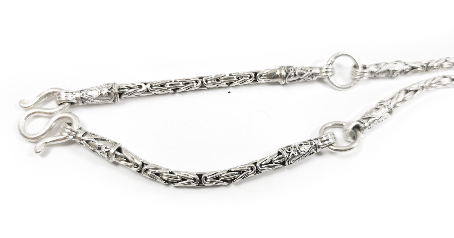 Antik Stil Byzantine Kedja i Sterling Silver  -3mm - Dubbellänk - 66cm - 2