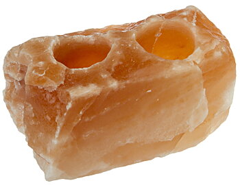 Saltkristall värmeljushållare med 2 ljus