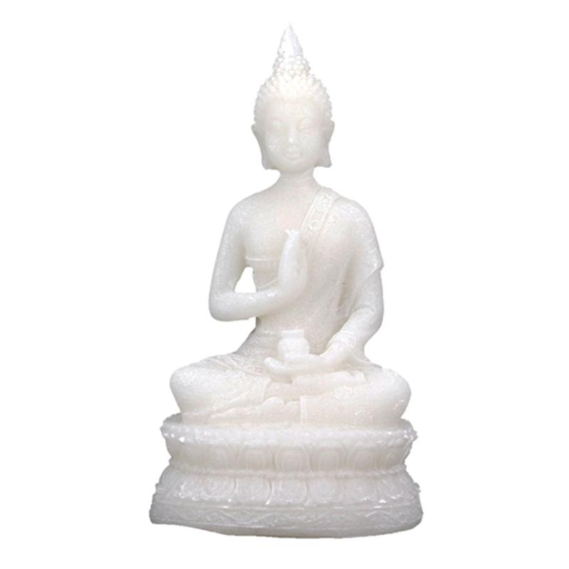 Mediterande Vit Buddha - 15cm