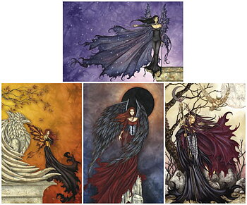 Amy Brown Vykort Cloak of stars Paket