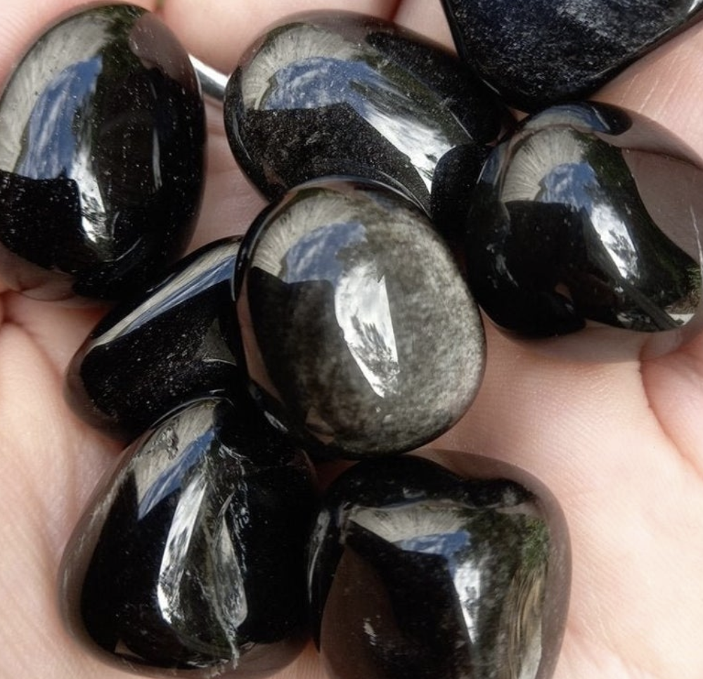 Obsidian, Silver Sheen - Trumlad - 2
