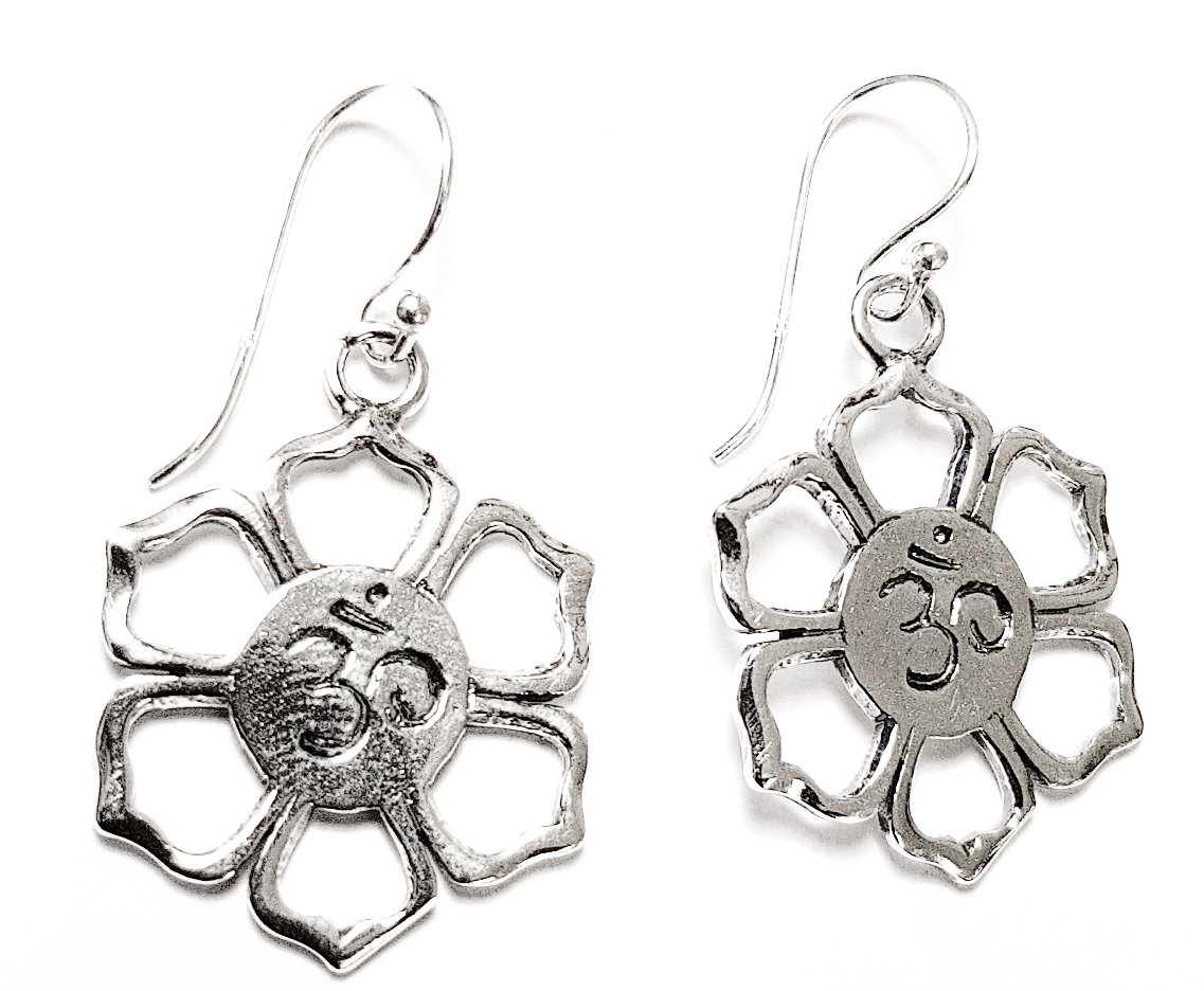 Aum Lotus Örhängen i Silver - 27mm - 2