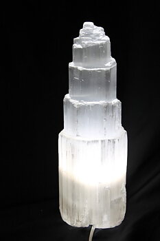 Selenit Lampa - Torn, med elsladd - 35 - 40cm