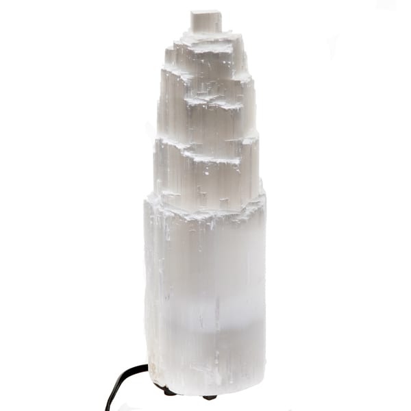 Selenit Lampa - Torn, med elsladd - 35 - 40cm - 2