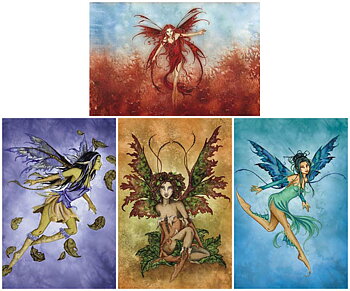 Amy Brown Vykort Four Elements Paket