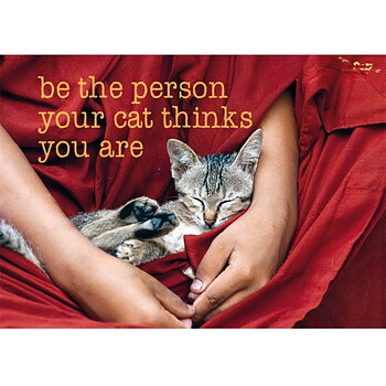 Enkelt vykort - Cat and Monk