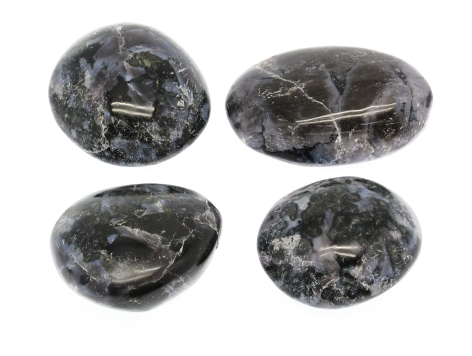 Pebbles "No Worry Stone" - Gabbro / Merlinit, aka " Blizzard Stone" - 2