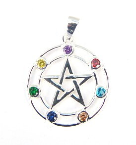 Pentagram Chakra Hänge  i Äkta Silver
