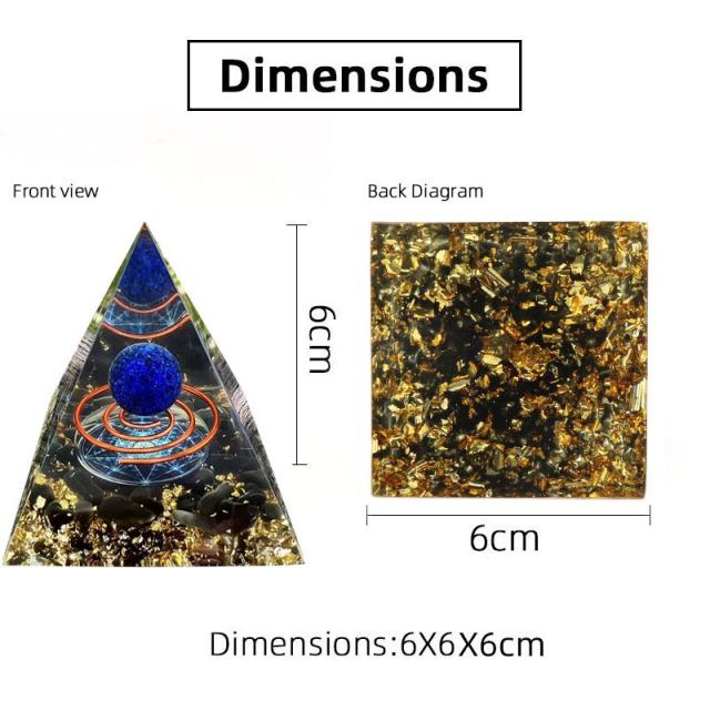 Lotus Orgonit Pyramider med Klot - 6