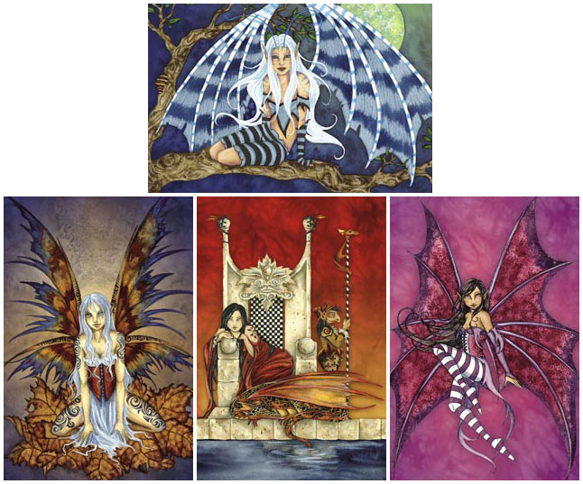 Amy Brown Vykort Dragon Wings paket