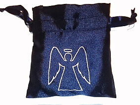 Blå Satinpåse med Angel