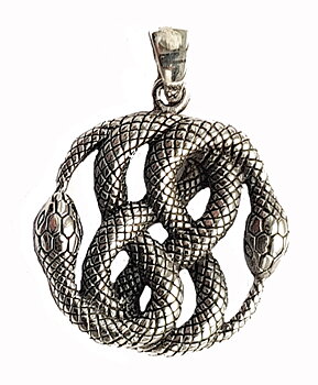 Dubbel Ouroboros Hänge i Silver 
