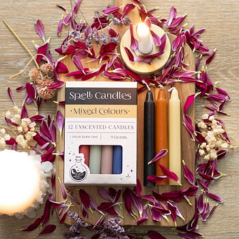 Spell Ljus - Pack of 12 Mixed Colour Spell Candles