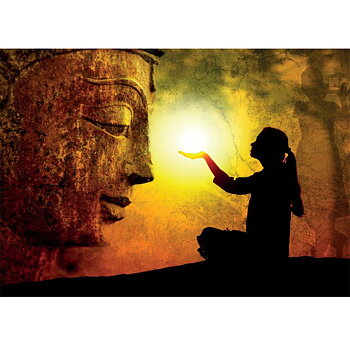 Enkelt vykort -  'Hands full of light' - Eko