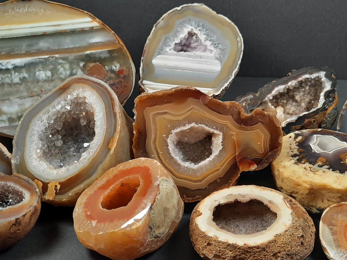Brun Agat Geode- Naturlig färg  - 2