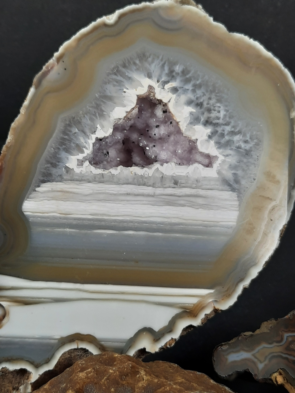 Brun Agat Geode- Naturlig färg  - 3