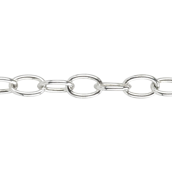 "Oval Link" kedja  i Sterling Silver  - 3mm - 4