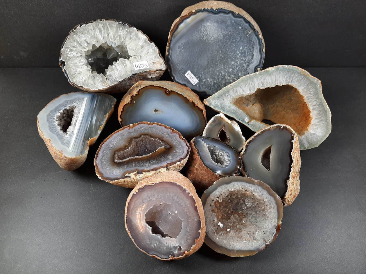 Grå Agat Geode- Naturlig färg  - 2