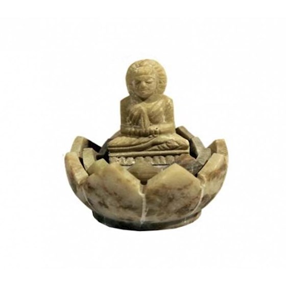 Rökelse Hållare  i Såpsten - Buddha /Lotus