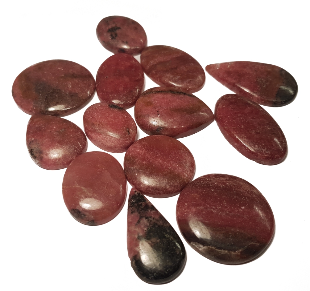 Rodonit  - Cabochon form -  AA kvalitet